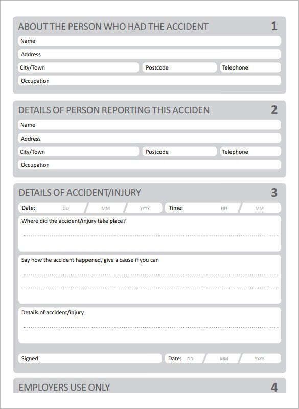 20 Accident Report Templates Docs Pages PDF Word Free Premium