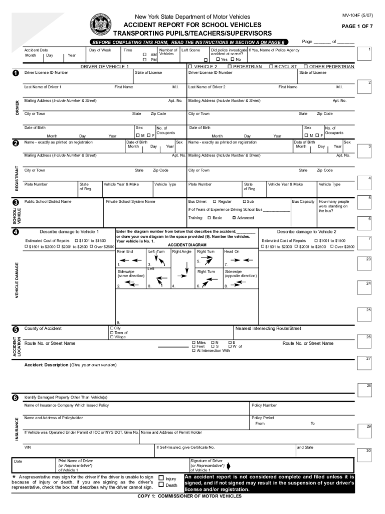 2021 NY DMV Accident Reports Fillable Printable PDF Forms Handypdf