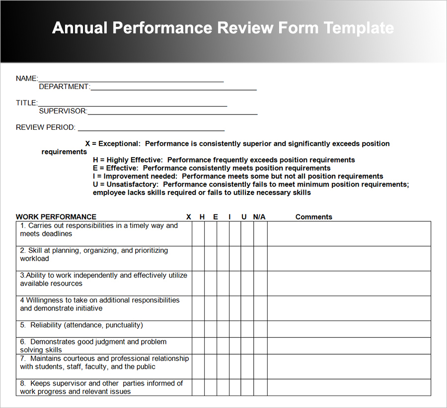 26 Employee Performance Review Templates Free Word Excel Formats