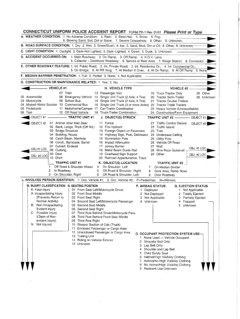 Connecticut Uniform Police Accident Report Fill Online Printable