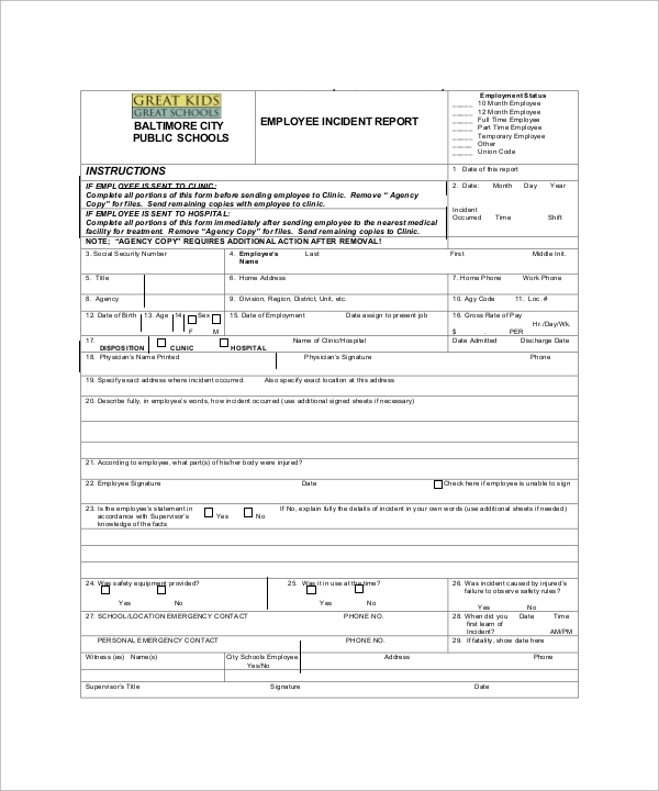 Employee Theft Incident Report MS Word Incident Reports Office
