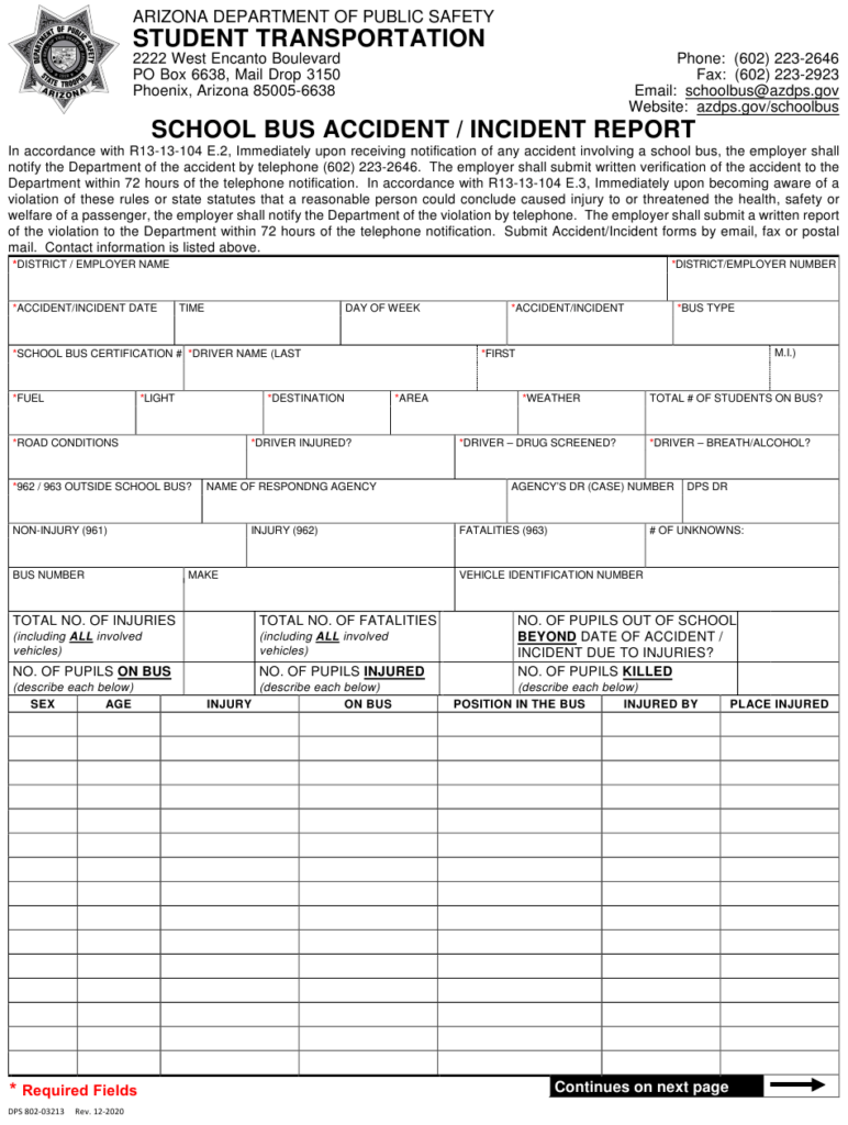 Form DPS802 03213 Download Fillable PDF Or Fill Online School Bus 
