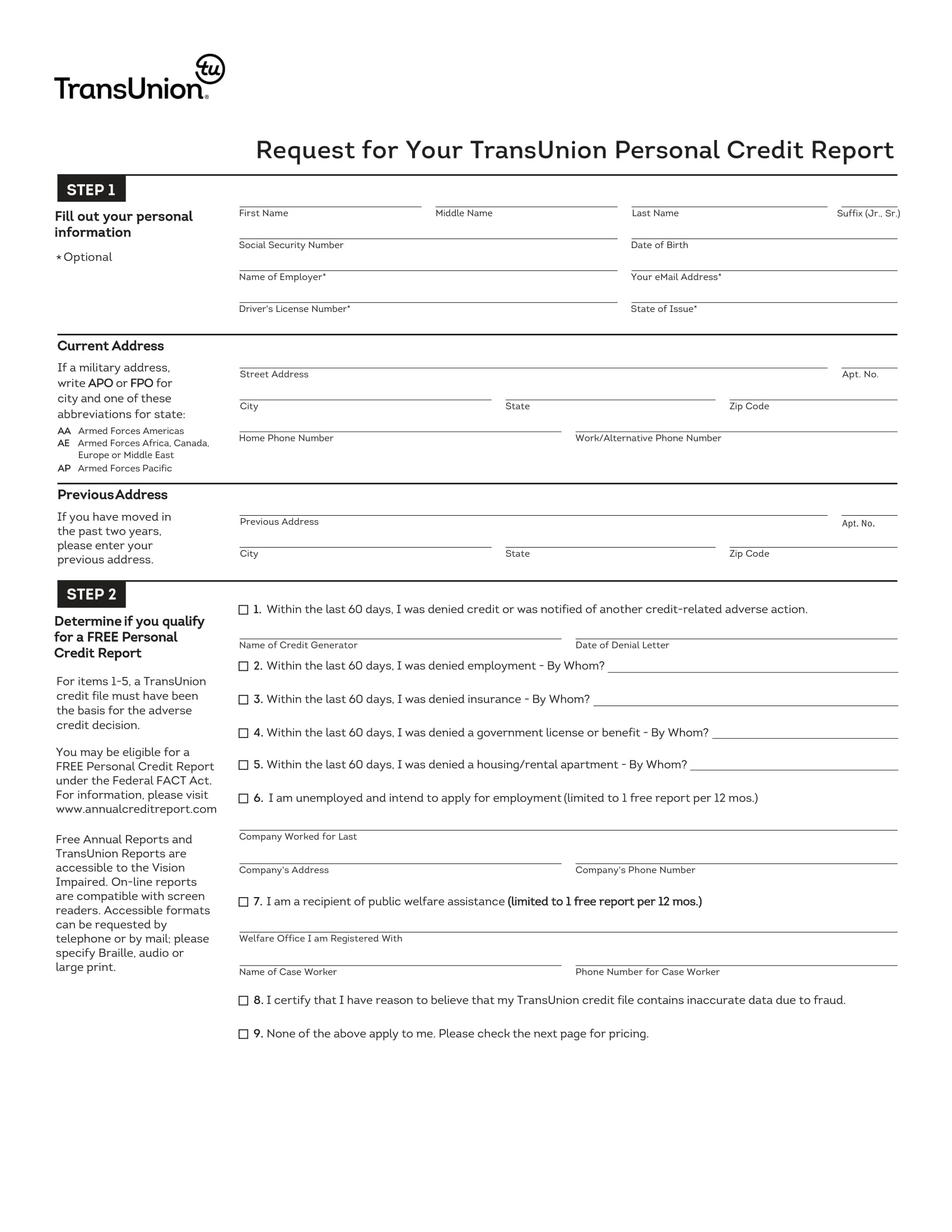 FREE 13 Credit Report Forms In PDF MS Word
