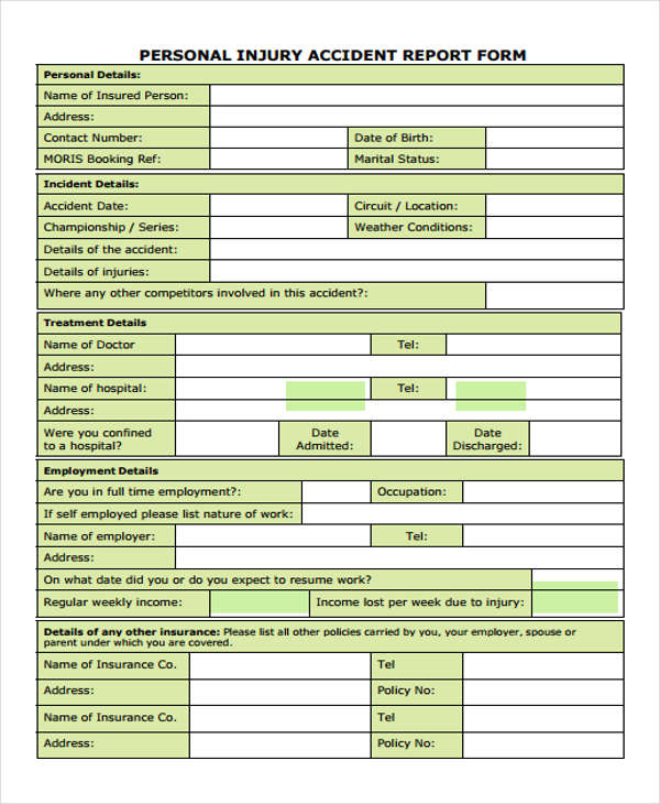 FREE 28 Accident Report Forms In PDF