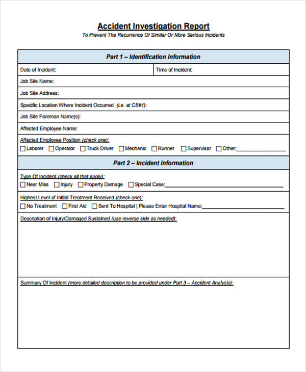 FREE 28 Accident Report Forms In PDF