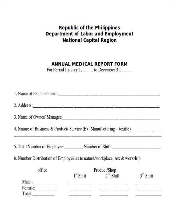 FREE 8 Sample Medical Reports In PDF MS Word