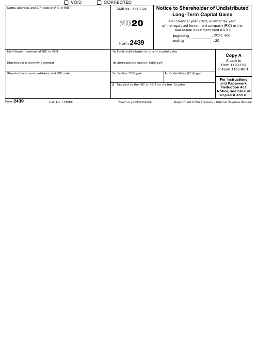 IRS Form 2439 Download Fillable PDF Or Fill Online Notice To
