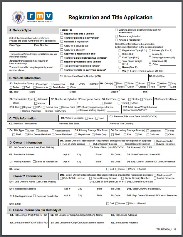 Mass Rmv Accident Report Form