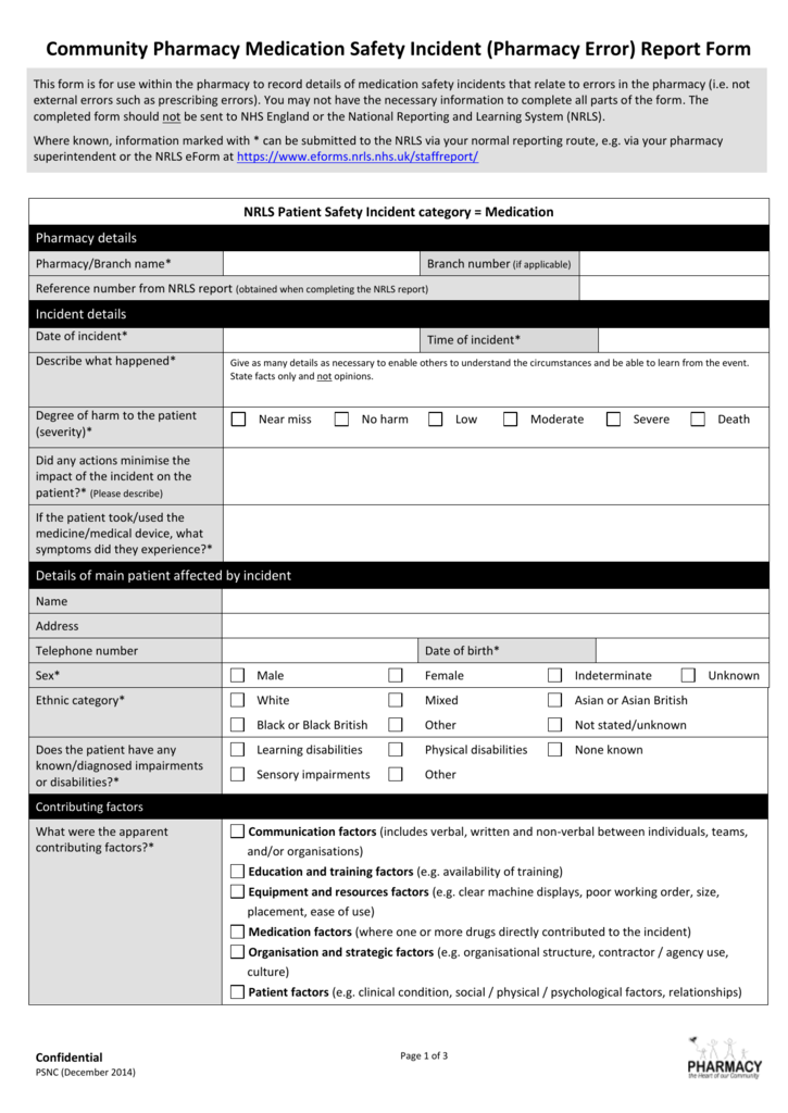 Medication Incident Report Form Template New Creative Template Ideas
