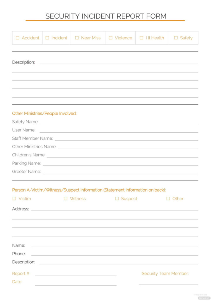 Security Incident Report Template In Microsoft Word PDF Template