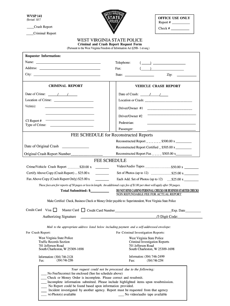 West Virginia Crash Report Fill Online Printable Fillable Blank