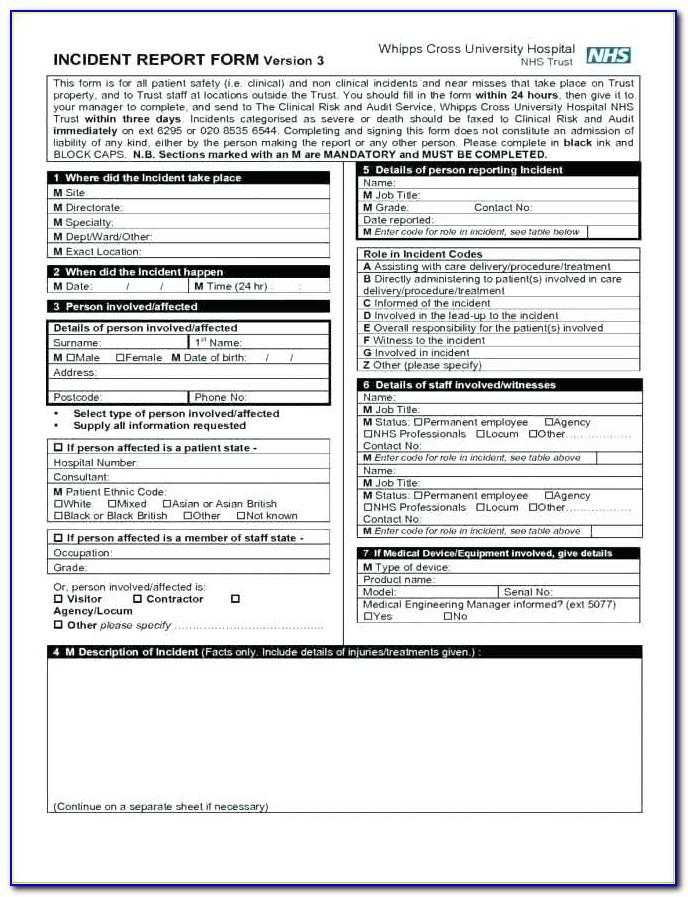 Workplace Accident Report Sample