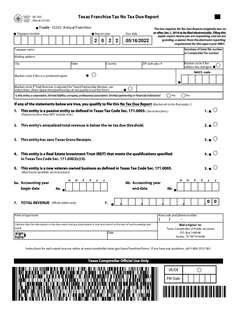 2022 Form TX Comptroller 05 163 Fill Online Printable Fillable Blank