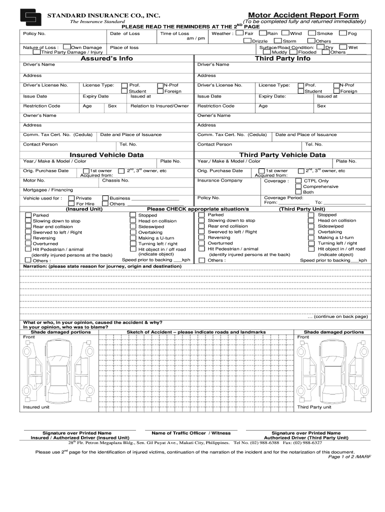 Accident Reporet Form Fill Online Printable Fillable Blank PdfFiller