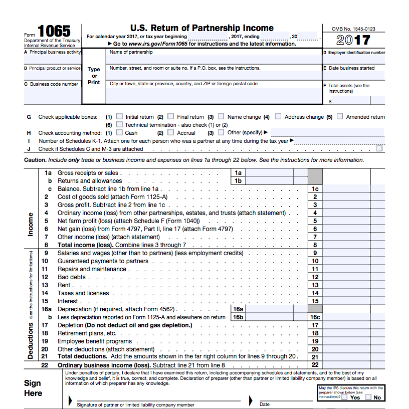 Form 1065 Printable Printable Forms Free Online