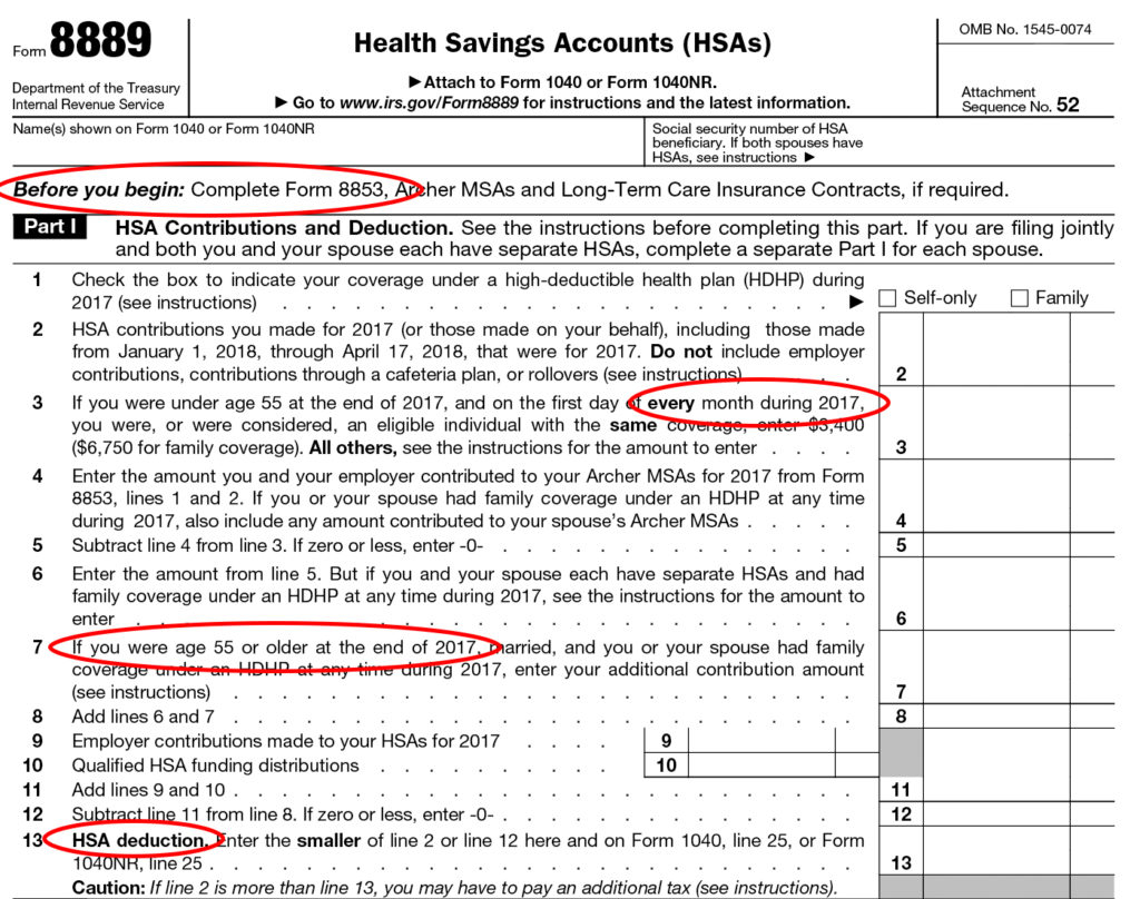 Form 8889 Instructions Information On The HSA Tax Form