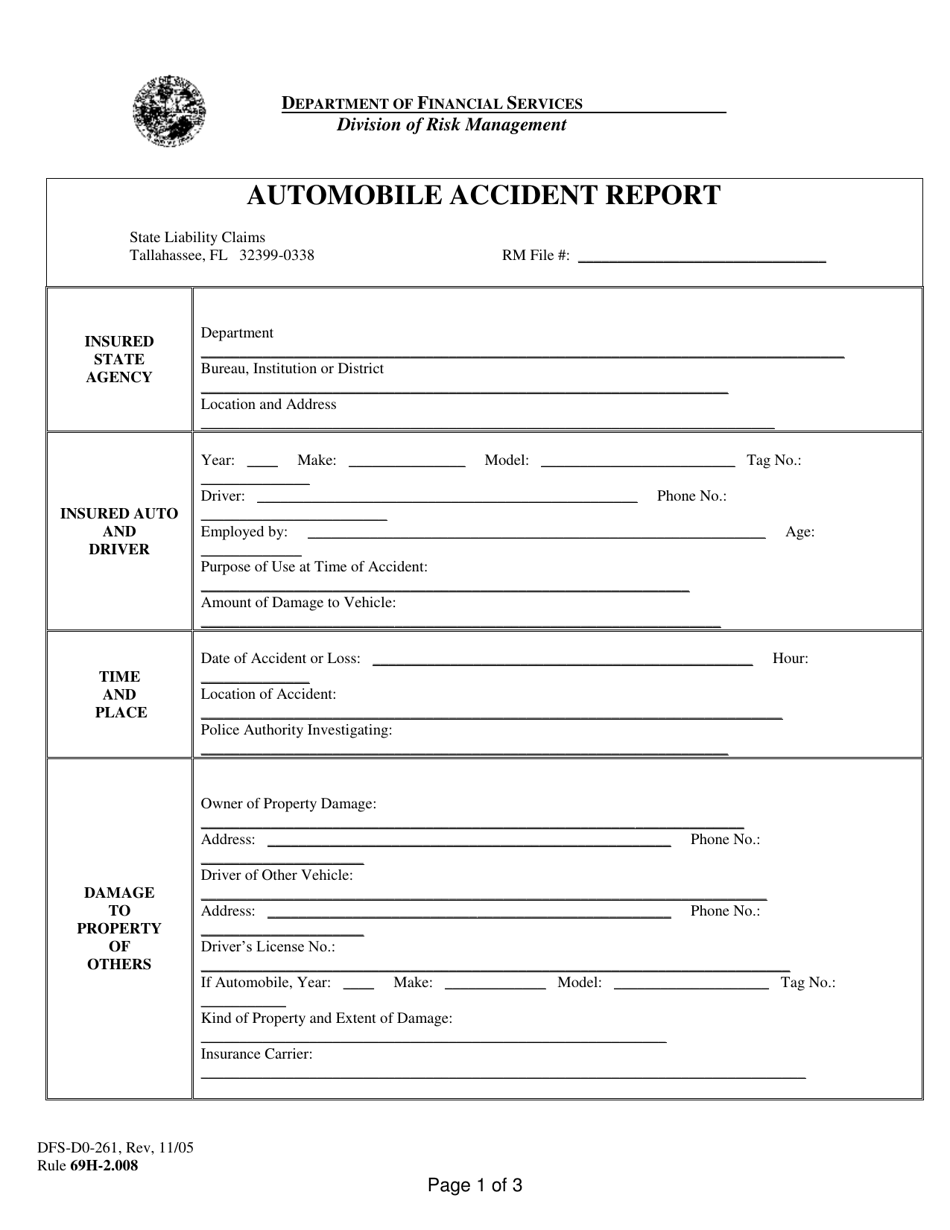 Form DFS D0 261 Download Printable PDF Or Fill Online Automobile