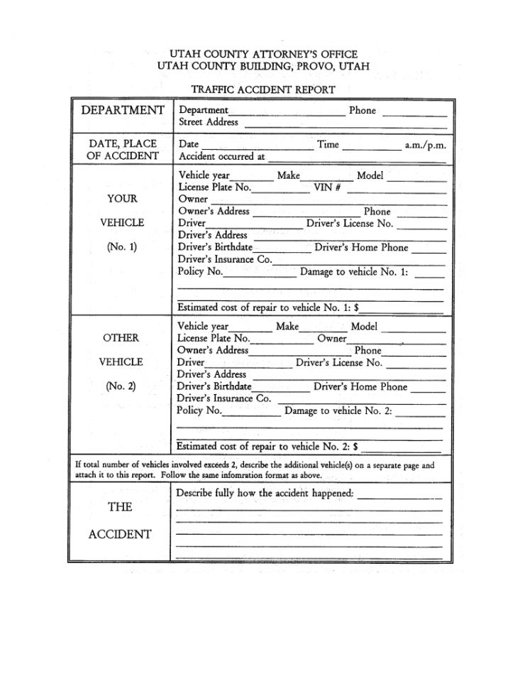 Form Fillable Accident Report Doc Printable Forms Free Online