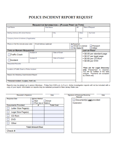 FREE 10 Traffic Incident Report Samples Accident Police Control