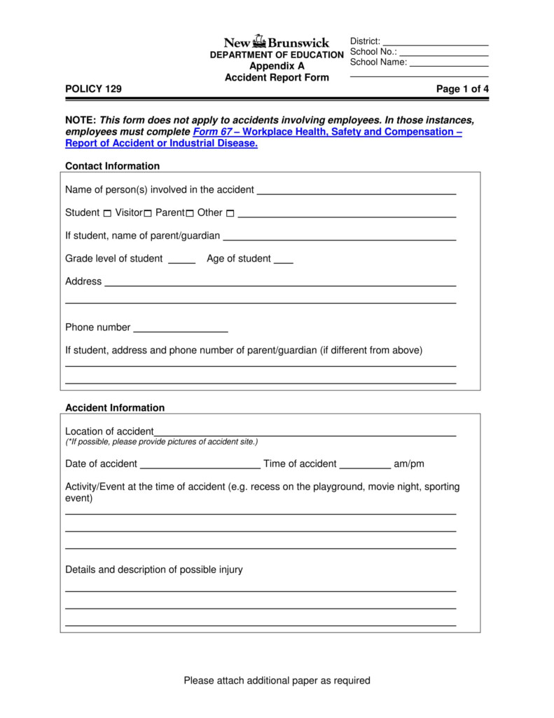 FREE 13 Accident Information Forms In MS Word PDF