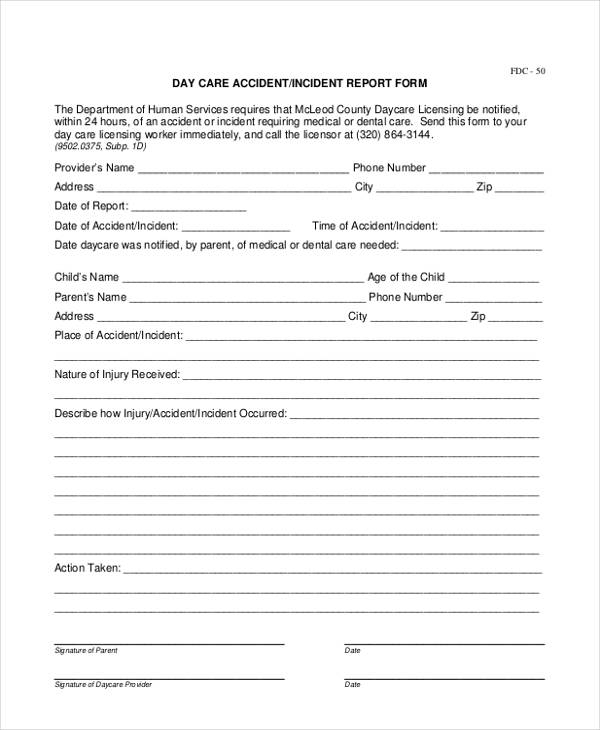 FREE 27 Sample Accident Report Forms In PDF