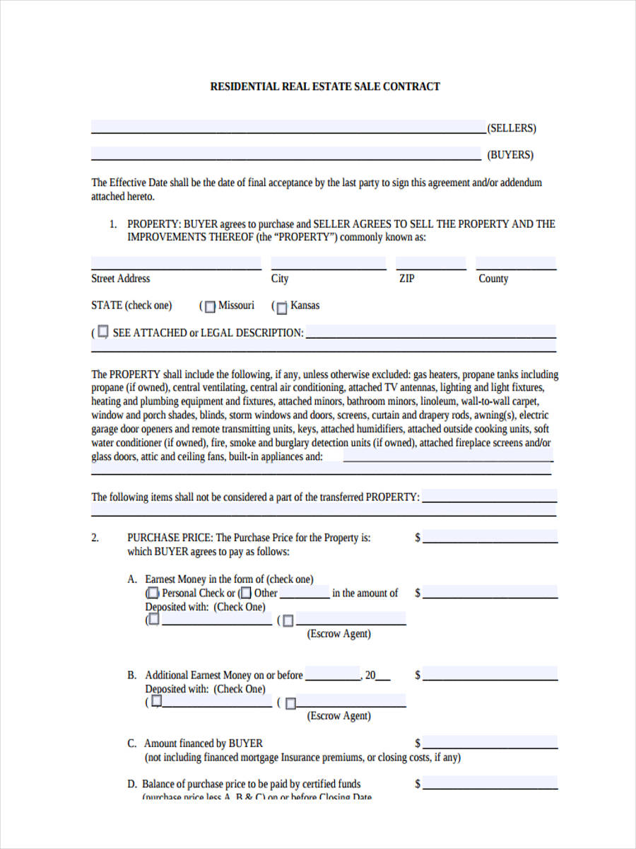 FREE 7 Sample Real Estate Bill Of Sale Forms In PDF