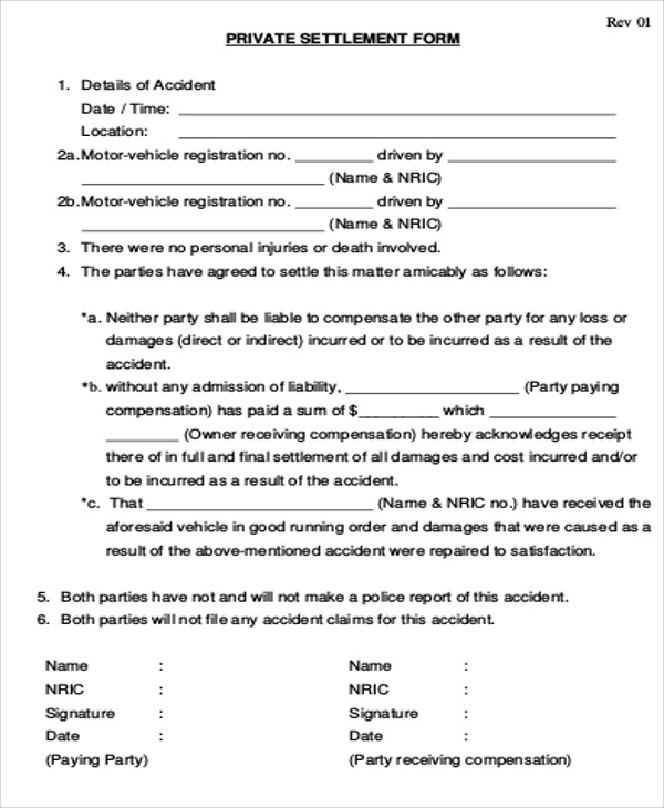 FREE 8 Sample Accident Release Forms In MS Word PDF