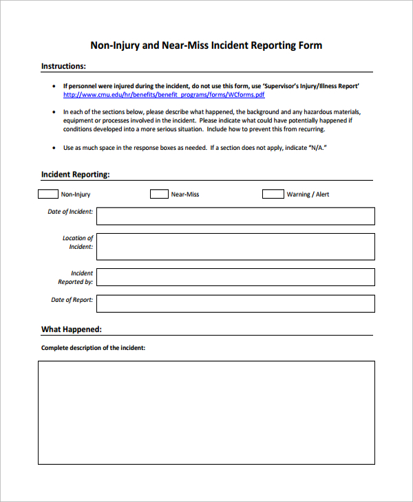 FREE 9 Sample Incident Reporting Forms In PDF MS Word
