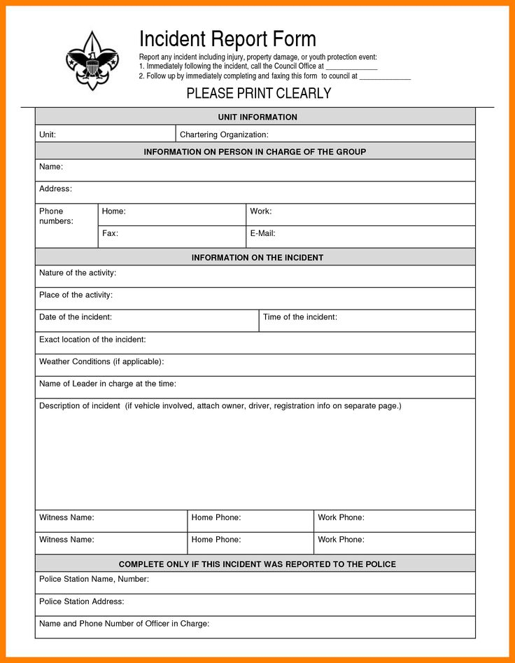 Incident Report E Word Employee Form Jpg Wordlate Image Pertaining To