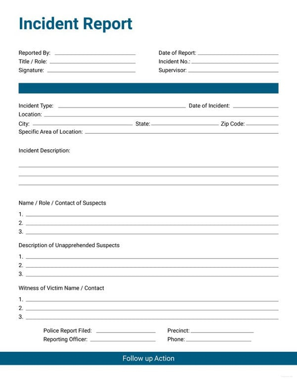 Incident Report Form FREE DOWNLOAD Printables Scroll