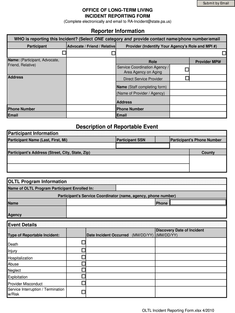 Pa Critical Incident Reporting Fill Online Printable Fillable