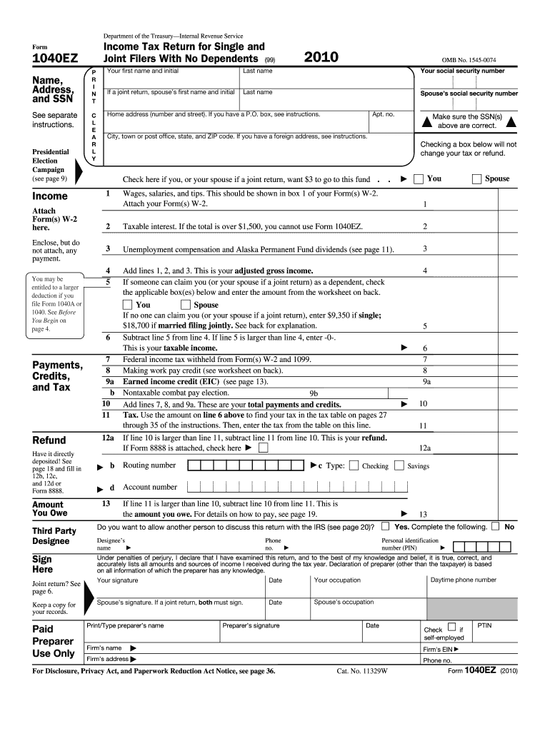Printable Tax Form 1040ez Printable Form Templates And Letter