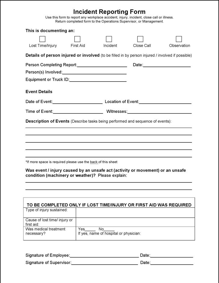 Report Template Download 7 TEMPLATES EXAMPLE Incident Report Form 