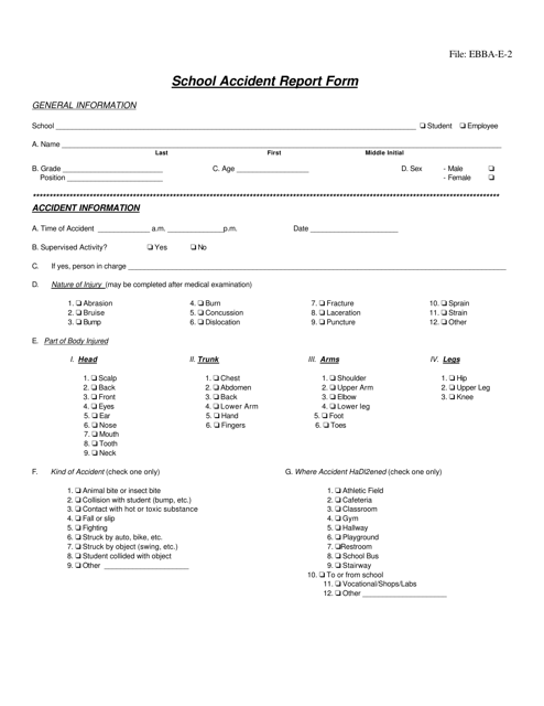 School Accident Report Form Fill Out Sign Online And Download PDF 