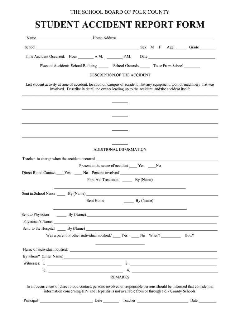 School Accident Report Form PDF Fill Out And Sign Printable PDF 