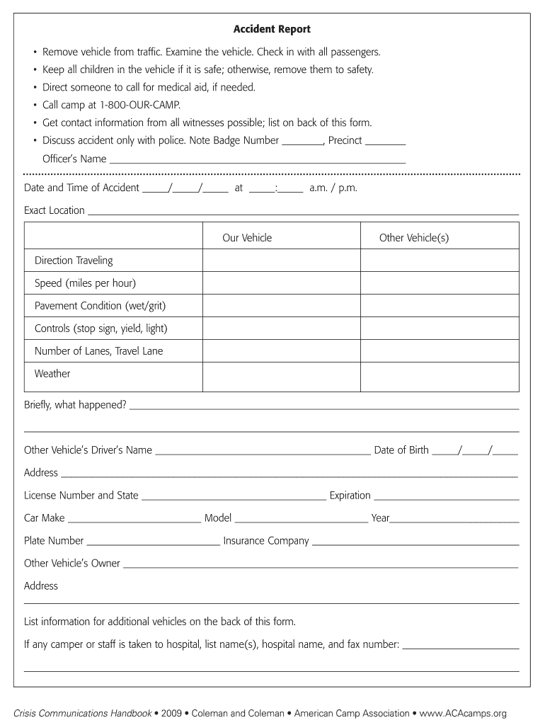 Summer Camp Incident Report Template Form Fill Out And Sign Printable 