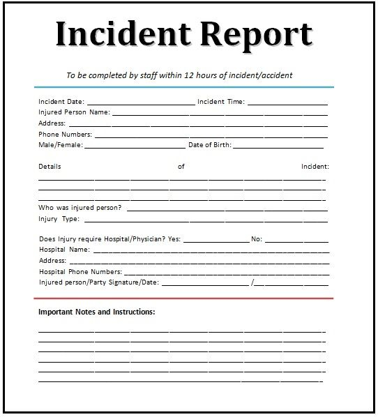 Wonderful Medical Incident Report Example Pdf Of A Project
